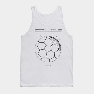 Soccer Patent - Football Art - Black And White Tank Top